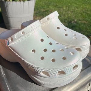RARE Crocs Classic Bae Iridescent Clogs SPECIAL EDITION, Size 8!